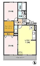 ロビンストリーム 3階2LDKの間取り