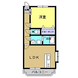 フォーユー 1階1LDKの間取り
