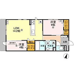 D’Sophia 3階2LDKの間取り