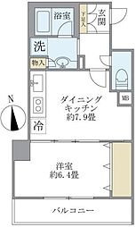 リエール若松町 2階1DKの間取り