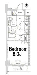 アクシス門前仲町レジデンス 1Kの間取図画像