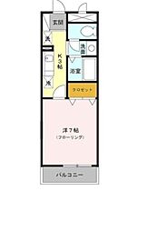 ズオン・ゼロ 2階1Kの間取り