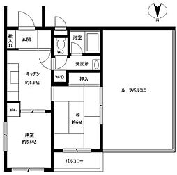 芙蓉ハイツ2 2Kの間取図画像