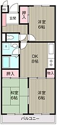 東京メトロ東西線 行徳駅 徒歩4分の賃貸マンション 2階3DKの間取り