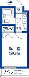 リエス松戸二ツ木ウエスト 1Kの間取図画像