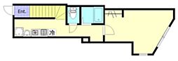 フェリス町屋 2階1Kの間取り