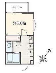 MELLAS武蔵藤沢 1Kの間取図画像