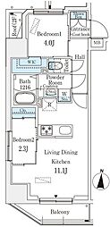 プライムブリス深川住吉 2LDKの間取図画像