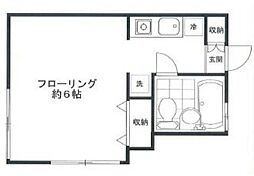 ドリームハイツ 1階ワンルームの間取り