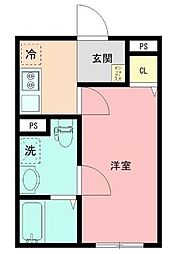 横浜市瀬谷区瀬谷5丁目アパート 1Kの間取図画像