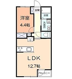フォンテーヌあずまIII 1LDKの間取図画像