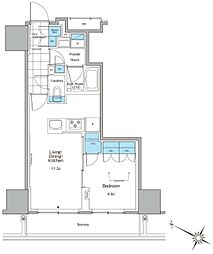 ルフォンプログレ北新宿 1LDKの間取図画像