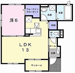 ビエント 1LDKの間取図画像