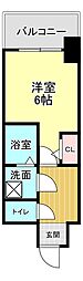 エスリードレジデンス梅田マークス 1Kの間取図画像