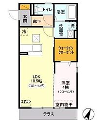 アドラーブル2 1LDKの間取図画像