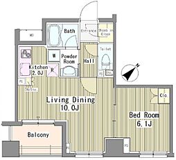 リベルテ月島 6階1LDKの間取り