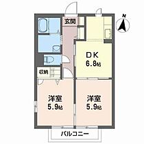 ステージ通町Ｂ 202 ｜ 山形県米沢市通町３丁目9-66（賃貸アパート2DK・2階・44.30㎡） その2