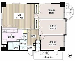 サンハイム 3LDKの間取図画像