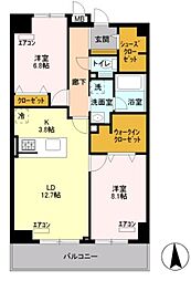 ロイヤルパークスシーサー 2LDKの間取図画像
