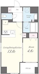 メゾンクラフト神田錦町 6階1LDKの間取り
