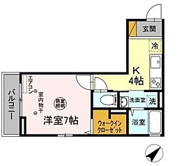 メゾンセレーナ 1Kの間取図画像