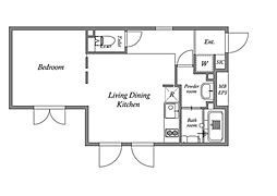 ALERO参宮橋 1階ワンルームの間取り