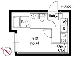 ル・クール渋谷本町 1Kの間取図画像