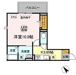D-room八千代台 3階1Kの間取り