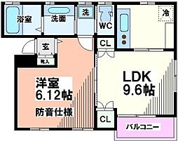 HopeHills 1LDKの間取図画像