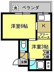 グリーンハイツ 2Kの間取図画像