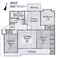 船橋グリーンハイツ8号棟 5階3LDKの間取り