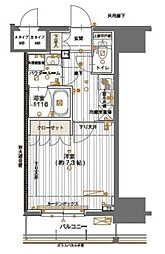 メインステージ神田須田町 8階1Kの間取り