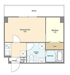 アルファコート青砥4 4階1DKの間取り