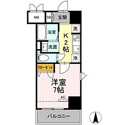 JeGlycine寿町 1Kの間取図画像