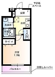 JR片町線(学研都市線) 徳庵駅 徒歩5分の賃貸アパート 3階1Kの間取り