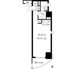 ＭＦＰＲ代々木タワー 10階1Kの間取り