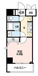 Blance'OMIYA 1Kの間取図画像