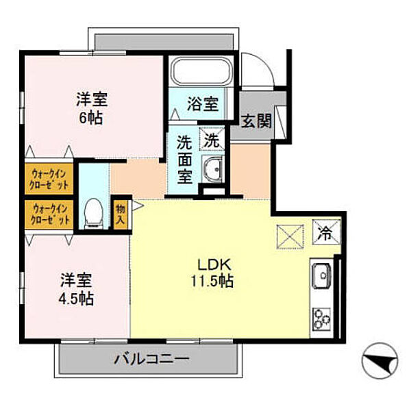 東京都八王子市片倉町(賃貸アパート2LDK・1階・52.72㎡)の写真 その2
