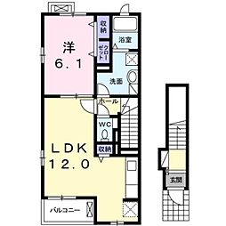 フォンデ 1LDKの間取図画像