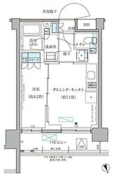 パークアクシス文京本郷 1DKの間取図画像