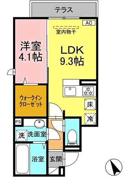 仮称）D-Room飛田給1丁目 103｜東京都調布市飛田給１丁目(賃貸アパート1LDK・1階・36.07㎡)の写真 その2