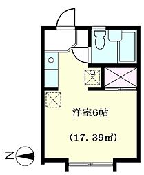 ハイツリベルテ 1階1Kの間取り