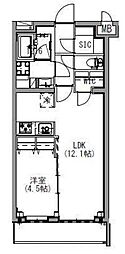 S-RESIDENCEkitatoda 1LDKの間取図画像