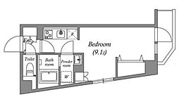クオリタス田端 2階ワンルームの間取り