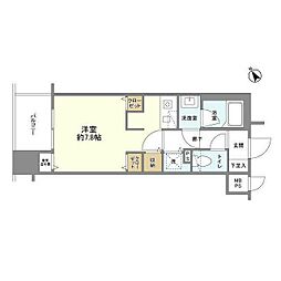 京急本線 大森海岸駅 徒歩4分の賃貸マンション 7階ワンルームの間取り