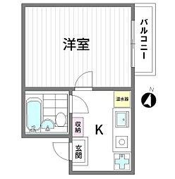 リバティヒルズ八幡山 1Kの間取図画像