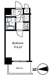 メインステージ武蔵関 7階1Kの間取り