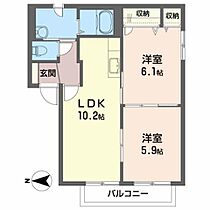 ジュネス 102 ｜ 秋田県秋田市八橋三和町2-11（賃貸アパート2LDK・1階・48.50㎡） その2