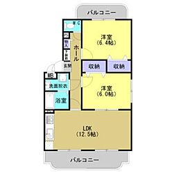 ユーミーオモテ2 2LDKの間取図画像