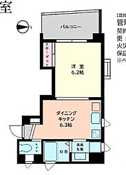 メリディアンアネックス 1DKの間取図画像